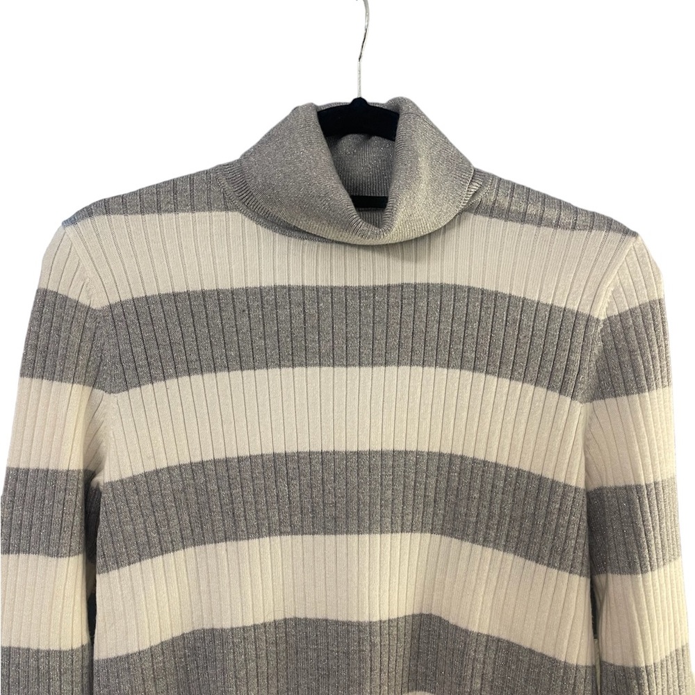 Talbots medium petite NWOT button cuff rubbed turtleneck sweater